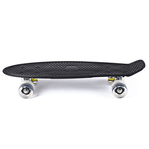 22 Inches Mini Cruiser Banana Style Longboard Pastel Color Board with LED Flashing Wheels