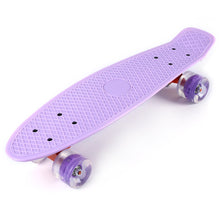22 Inches Mini Cruiser Banana Style Longboard Pastel Color Board with LED Flashing Wheels
