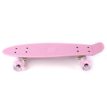 22 Inches Mini Cruiser Banana Style Longboard Pastel Color Board with LED Flashing Wheels