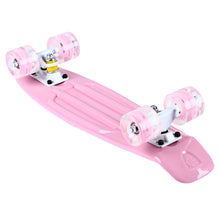 22 Inches Mini Cruiser Banana Style Longboard Pastel Color Board with LED Flashing Wheels