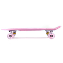 22 Inches Mini Cruiser Banana Style Longboard Pastel Color Board with LED Flashing Wheels